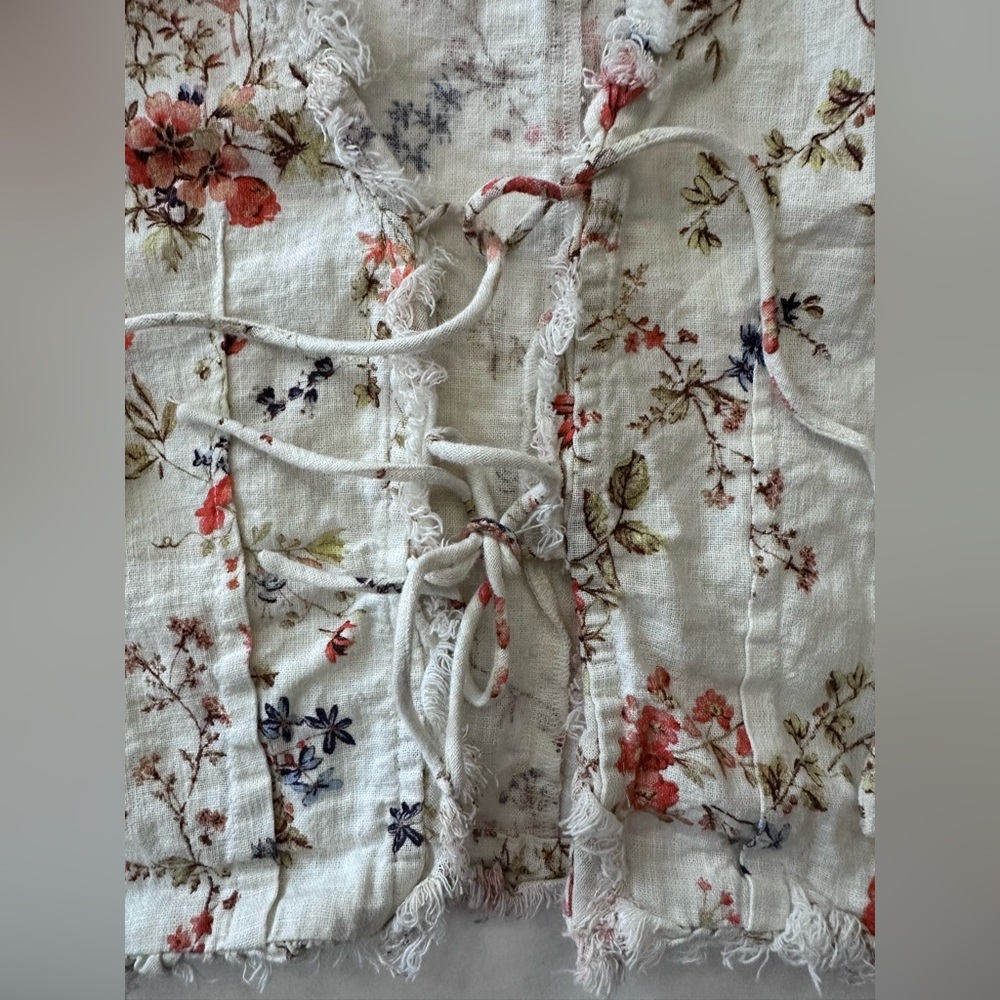 Anthropologie Boho White Floral Blouse Size: XS - Picture 7 of 10